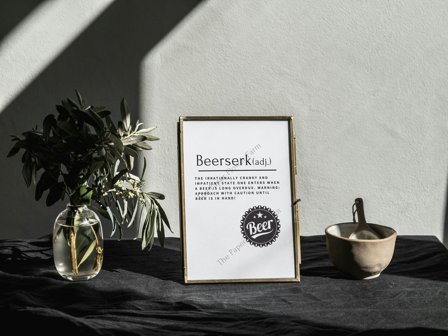 Wall art Beerserk definition fun print