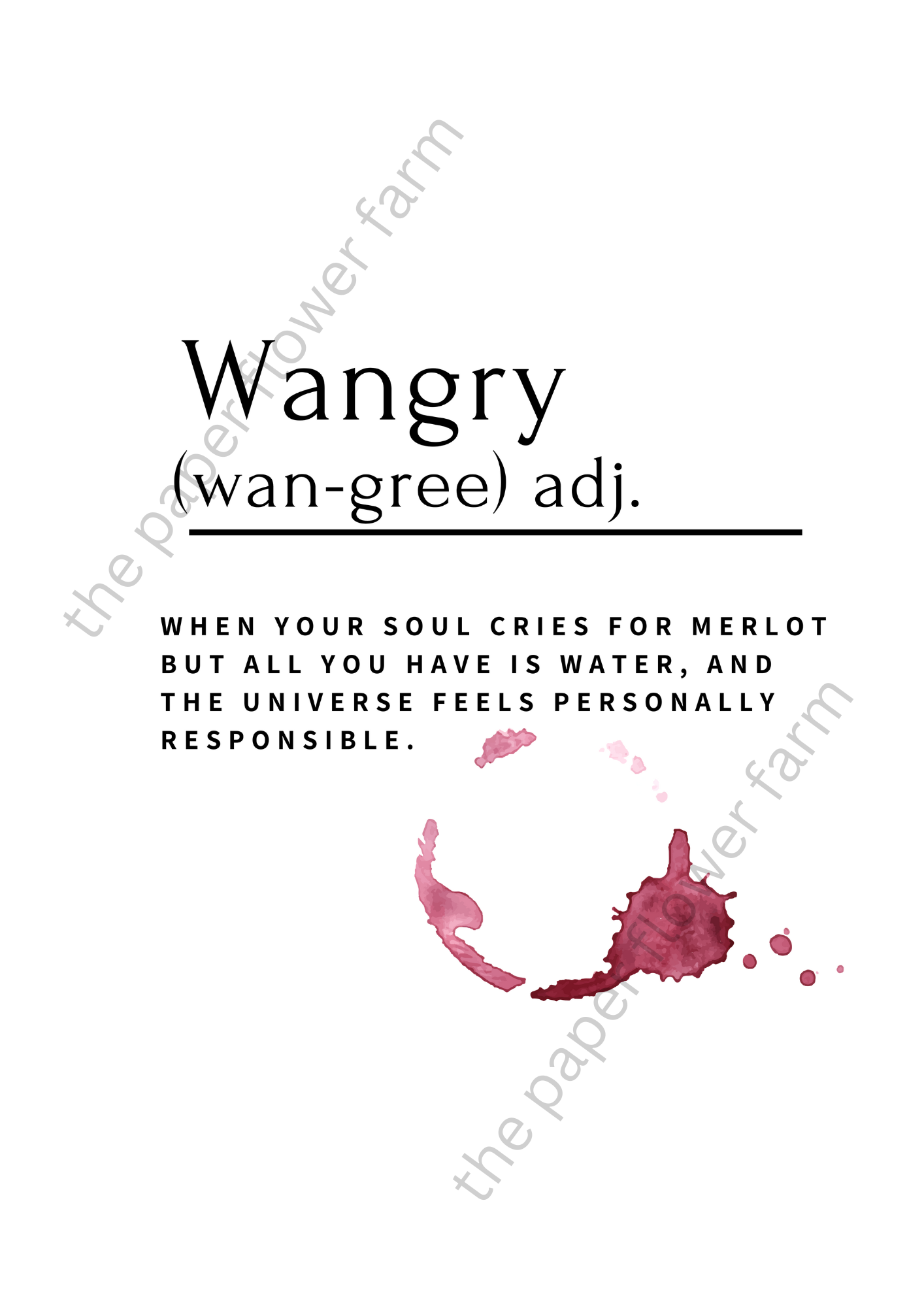 Wangry Merlot Wall Art