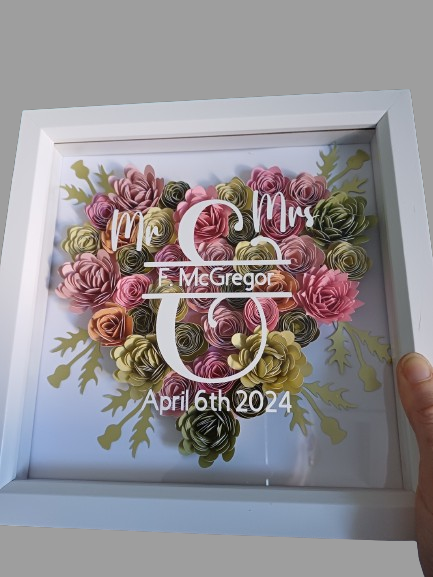 Pink and Gold wedding gift frame