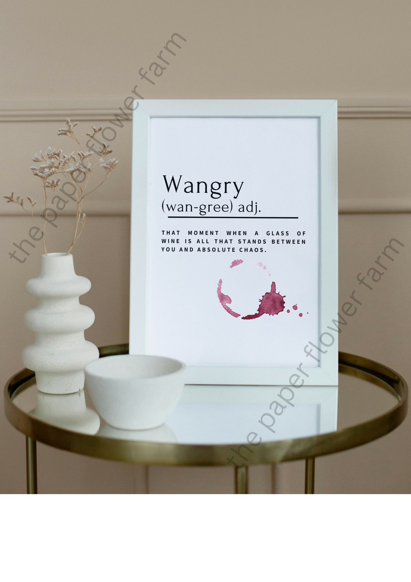 Wine art "Wangry" wall art frame